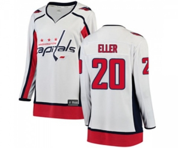 Women Washington Capitals #20 Lars Eller Fanatics Branded White Away Breakaway NHL Jersey