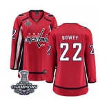 Women Washington Capitals #22 Madison Bowey Fanatics Branded Red Home Breakaway 2018 Stanley Cup Final Champions NHL Jersey