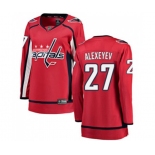 Women Washington Capitals #27 Alexander Alexeyev Fanatics Branded Red Home Breakaway NHL Jersey