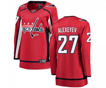 Women Washington Capitals #27 Alexander Alexeyev Fanatics Branded Red Home Breakaway NHL Jersey