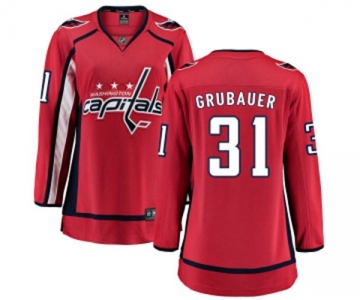 Women Washington Capitals #31 Philipp Grubauer Fanatics Branded Red Home Breakaway NHL Jersey