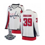 Women Washington Capitals #39 Alex Chiasson Fanatics Branded White Away Breakaway 2018 Stanley Cup Final Champions NHL Jersey