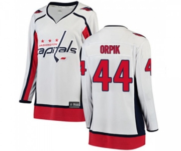 Women Washington Capitals #44 Brooks Orpik Fanatics Branded White Away Breakaway NHL Jersey