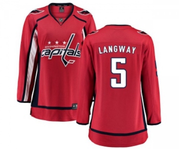 Women Washington Capitals #5 Rod Langway Fanatics Branded Red Home Breakaway NHL Jersey