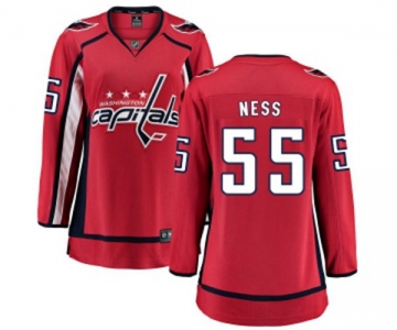 Women Washington Capitals #55 Aaron Ness Fanatics Branded Red Home Breakaway NHL Jersey