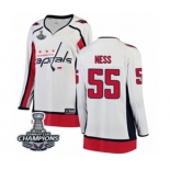 Women Washington Capitals #55 Aaron Ness Fanatics Branded White Away Breakaway 2018 Stanley Cup Final Champions NHL Jersey