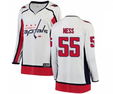 Women Washington Capitals #55 Aaron Ness Fanatics Branded White Away Breakaway NHL Jersey