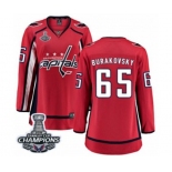 Women Washington Capitals #65 Andre Burakovsky Fanatics Branded Red Home Breakaway 2018 Stanley Cup Final Champions NHL Jersey