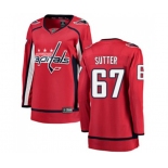 Women Washington Capitals #67 Riley Sutter Fanatics Branded Red Home Breakaway NHL Jersey