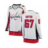 Women Washington Capitals #67 Riley Sutter Fanatics Branded White Away Breakaway NHL Jersey