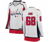 Women Washington Capitals #68 Jaromir Jagr Fanatics Branded White Away Breakaway NHL Jersey