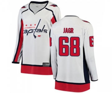 Women Washington Capitals #68 Jaromir Jagr Fanatics Branded White Away Breakaway NHL Jersey