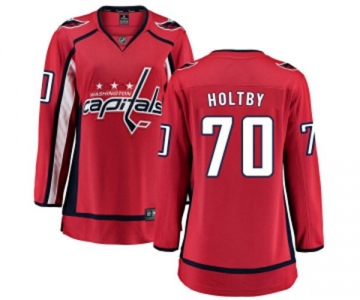 Women Washington Capitals #70 Braden Holtby Fanatics Branded Red Home Breakaway NHL Jersey