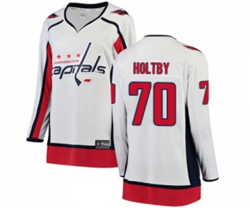 Women Washington Capitals #70 Braden Holtby Fanatics Branded White Away Breakaway NHL Jersey