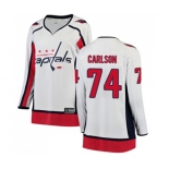 Women Washington Capitals #74 John Carlson Fanatics Branded White Away Breakaway NHL Jersey