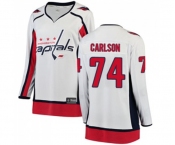 Women Washington Capitals #74 John Carlson Fanatics Branded White Away Breakaway NHL Jersey