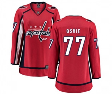 Women Washington Capitals #77 T.J. Oshie Fanatics Branded Red Home Breakaway NHL Jersey