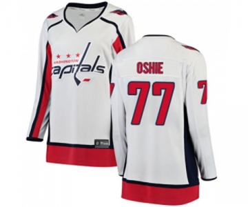 Women Washington Capitals #77 T.J. Oshie Fanatics Branded White Away Breakaway NHL Jersey