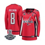 Women Washington Capitals #8 Alex Ovechkin Fanatics Branded Red Home Breakaway 2018 Stanley Cup Final Champions NHL Jersey