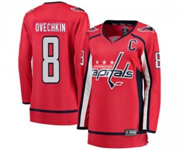 Women Washington Capitals #8 Alex Ovechkin Fanatics Branded Red Home Breakaway NHL Jersey