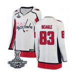 Women Washington Capitals #83 Jay Beagle Fanatics Branded White Away Breakaway 2018 Stanley Cup Final Champions NHL Jersey