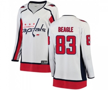 Women Washington Capitals #83 Jay Beagle Fanatics Branded White Away Breakaway NHL Jersey