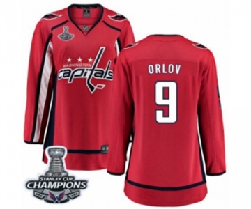 Women Washington Capitals #9 Dmitry Orlov Fanatics Branded Red Home Breakaway 2018 Stanley Cup Final Champions NHL Jersey