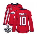 Women's Adidas Washington Capitals #10 Brett Connolly Authentic Red Home 2018 Stanley Cup Final NHL Jersey