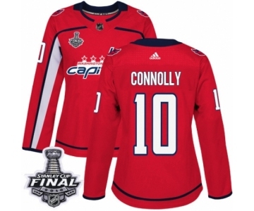 Women's Adidas Washington Capitals #10 Brett Connolly Authentic Red Home 2018 Stanley Cup Final NHL Jersey