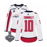 Women's Adidas Washington Capitals #10 Brett Connolly Authentic White Away 2018 Stanley Cup Final NHL Jersey