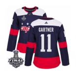 Women's Adidas Washington Capitals #11 Mike Gartner Authentic Navy Blue 2018 Stadium Series 2018 Stanley Cup Final NHL Jersey