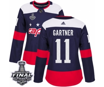 Women's Adidas Washington Capitals #11 Mike Gartner Authentic Navy Blue 2018 Stadium Series 2018 Stanley Cup Final NHL Jersey