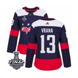 Women's Adidas Washington Capitals #13 Jakub Vrana Authentic Navy Blue 2018 Stadium Series 2018 Stanley Cup Final NHL Jersey