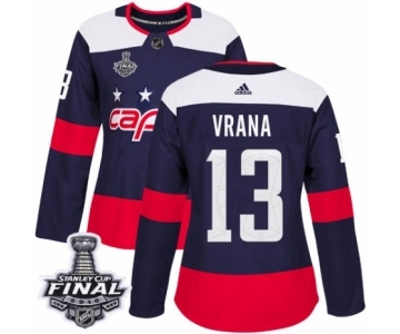 Women's Adidas Washington Capitals #13 Jakub Vrana Authentic Navy Blue 2018 Stadium Series 2018 Stanley Cup Final NHL Jersey