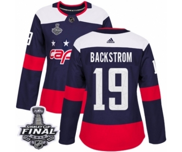 Women's Adidas Washington Capitals #19 Nicklas Backstrom Authentic Navy Blue 2018 Stadium Series 2018 Stanley Cup Final NHL Jersey