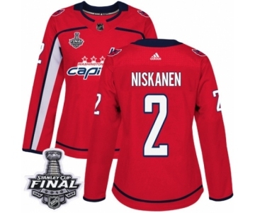 Women's Adidas Washington Capitals #2 Matt Niskanen Authentic Red Home 2018 Stanley Cup Final NHL Jersey