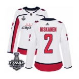 Women's Adidas Washington Capitals #2 Matt Niskanen Authentic White Away 2018 Stanley Cup Final NHL Jersey