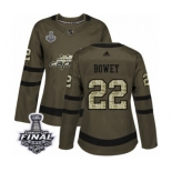 Women's Adidas Washington Capitals #22 Madison Bowey Authentic Green Salute to Service 2018 Stanley Cup Final NHL Jersey