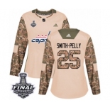 Women's Adidas Washington Capitals #25 Devante Smith-Pelly Authentic Camo Veterans Day Practice 2018 Stanley Cup Final NHL Jersey