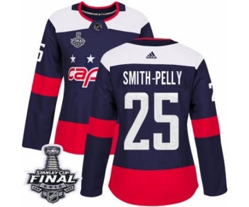 Women's Adidas Washington Capitals #25 Devante Smith-Pelly Authentic Navy Blue 2018 Stadium Series 2018 Stanley Cup Final NHL Jersey