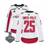 Women's Adidas Washington Capitals #25 Devante Smith-Pelly Authentic White Away 2018 Stanley Cup Final NHL Jersey