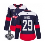 Women's Adidas Washington Capitals #29 Christian Djoos Authentic Navy Blue 2018 Stadium Series 2018 Stanley Cup Final NHL Jersey