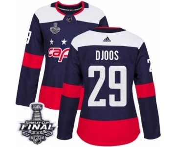 Women's Adidas Washington Capitals #29 Christian Djoos Authentic Navy Blue 2018 Stadium Series 2018 Stanley Cup Final NHL Jersey