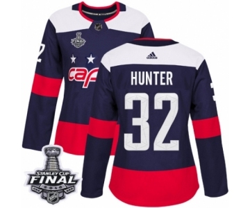 Women's Adidas Washington Capitals #32 Dale Hunter Authentic Navy Blue 2018 Stadium Series 2018 Stanley Cup Final NHL Jersey