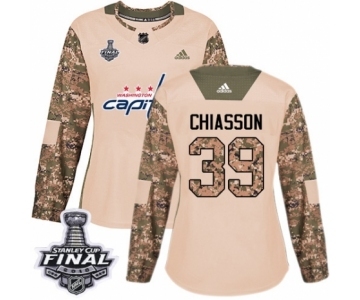 Women's Adidas Washington Capitals #39 Alex Chiasson Authentic Camo Veterans Day Practice 2018 Stanley Cup Final NHL Jersey