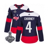 Women's Adidas Washington Capitals #4 Taylor Chorney Authentic Navy Blue 2018 Stadium Series 2018 Stanley Cup Final NHL Jersey