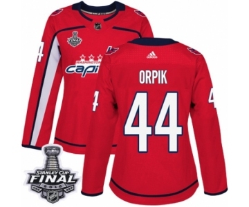 Women's Adidas Washington Capitals #44 Brooks Orpik Authentic Red Home 2018 Stanley Cup Final NHL Jersey