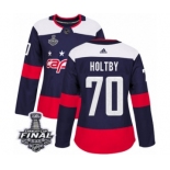 Women's Adidas Washington Capitals #70 Braden Holtby Authentic Navy Blue 2018 Stadium Series 2018 Stanley Cup Final NHL Jersey