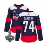 Women's Adidas Washington Capitals #74 John Carlson Authentic Navy Blue 2018 Stadium Series 2018 Stanley Cup Final NHL Jersey