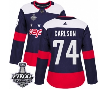 Women's Adidas Washington Capitals #74 John Carlson Authentic Navy Blue 2018 Stadium Series 2018 Stanley Cup Final NHL Jersey